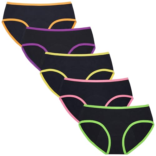 Musort Period Underwear for Teens Heavy Flow High Absorbency Girls Menstrual Panties Cotton Leakproof Protective Briefs