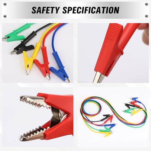 Image of SWANLAKE 5-Piece Dual-Ended Alligator Clip Test Leads, 1000V 15A 3.5ft /1M Electrical Alligator Clips, Flexible Copper Cable Crocodile Clip, Mini Jumper Wires with Gator Clips
