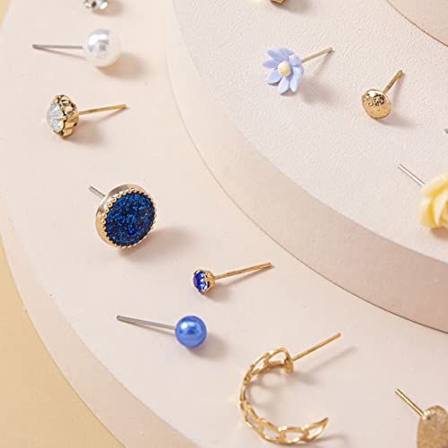 30 Pairs Quirky Plated Studs Combo - JG-PC-ERGB-8686