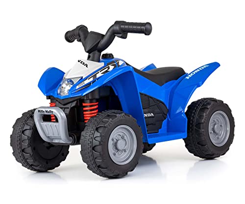 Milly Mally Honda ATV Quad Elettrico Bambino Da 2 Anni Auto Elettrica Bambini con Clacson, Scatola di immagazzinaggio, Carico 25 kg Blu