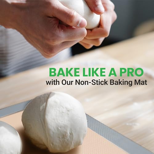 Nutrichef Silicone Baking Mats - 2 Non-stick Food-Grade Silicone Mats - Perfect for Full Baking Pans 24.4 x 16.5 IN - Oven-safe Up to 480 Degrees F - Suitable for Ovens, Freezers, & Dishwashers - Grey by NutriChef - Image 6