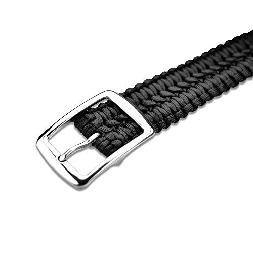 STEEL HAWK Hand-woven Outdoor Survival EDC 550 Paracord Belt W/Solid Stainless-Steel Buckle – Black/Green4