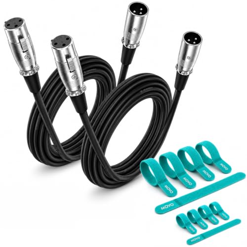 Evita interferencias con cables XLR balanceados Movo paquete de 2 cables de micrófono blindados