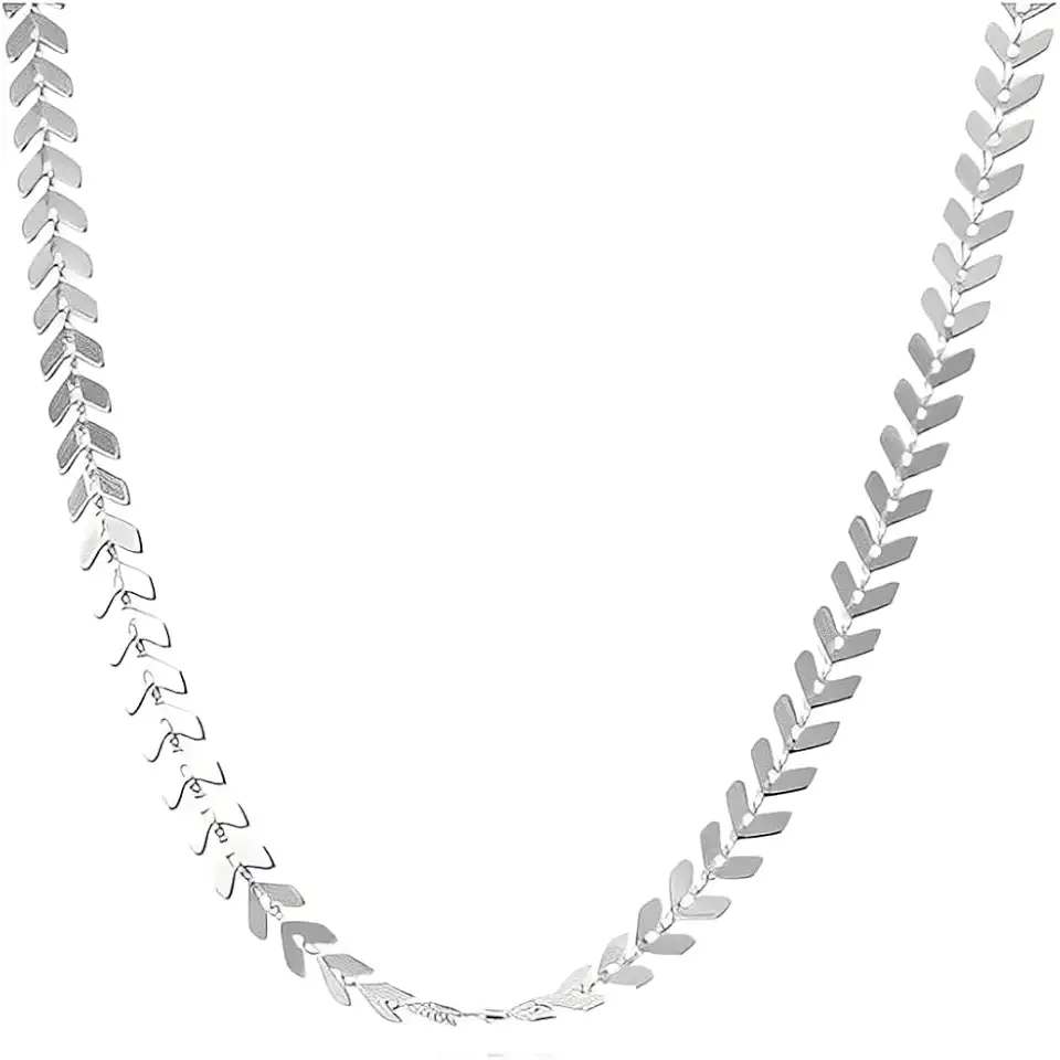 Colar Choker Feminino com Prata Escama de Peixe 45cm Corrente Lisa Moderna Fecho Seguro Hipoalergênica Joia Minimalista e Elegante