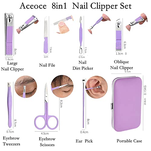 image for Aceoce Manicure Set Women's Nail Clipper Set Nail Kit with Travel Case