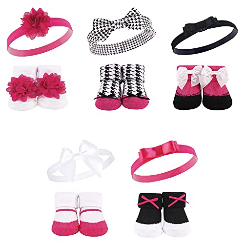 Coffret cadeau bébé fille avec bandeau et chaussettes Hudson Baby