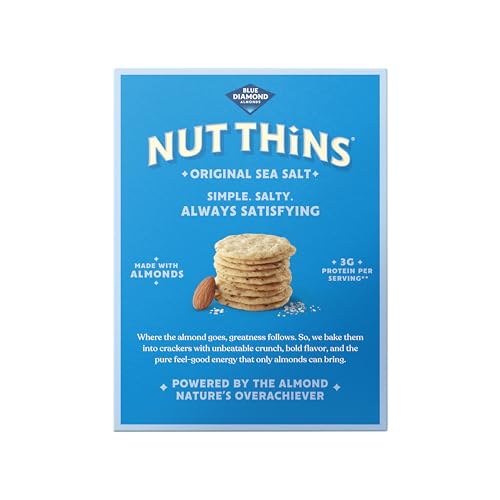 Image of Blue Diamond Almonds Nut Thins Gluten Free Cracker Crisp Snacks, Original, 4.25 Oz Boxes (Pack of 6)