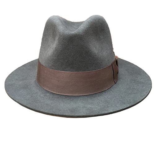 Chapeau-de-Luxe-Angora-Fedora-Michael-Jackson-Gentleman-Hat-Noir-Gris-Vintage-Western-Cowboy-Hat-Chapeau-Melon-Retro-pour-Hommes-Chapeau-Fedora-Chapeau-de-Jazz-a-Large-BordGrisXL-61cm