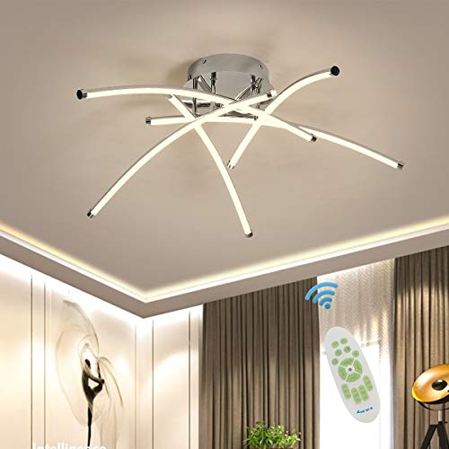 Garwarm LED Modern Ceiling Light 5-Light 78W Dimmable Flush Mount Ceiling Lamp Contemporary Close to Ceiling Light Fixture for Living Room Kitchen Bedroom