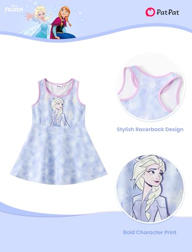 Image of Disney Frozen Elsa Princess Stitch Minnie Girls Tennis Dress Sleeveless Golf Outfit with Shorts Pocket & Headband 2-9 Years