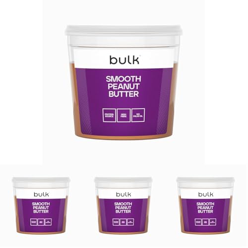 Bulk Beurre de Cacahuète, Doux, 1 kg (Lot de 4)