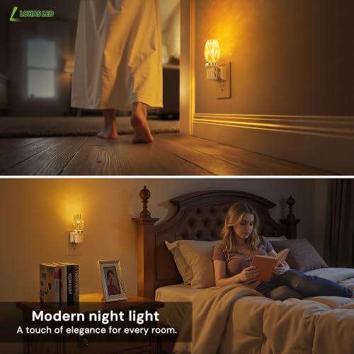 Image of L LOHAS LED Amber Night Light, Yellow Nightlight,Dimmable, Light Sensor