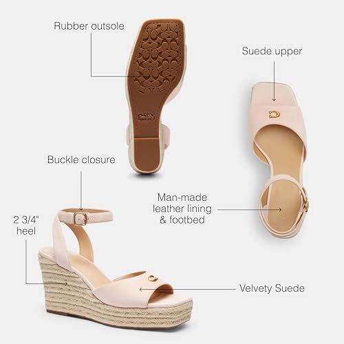 Coach Women's Suede Espadrille Wedge Platform3