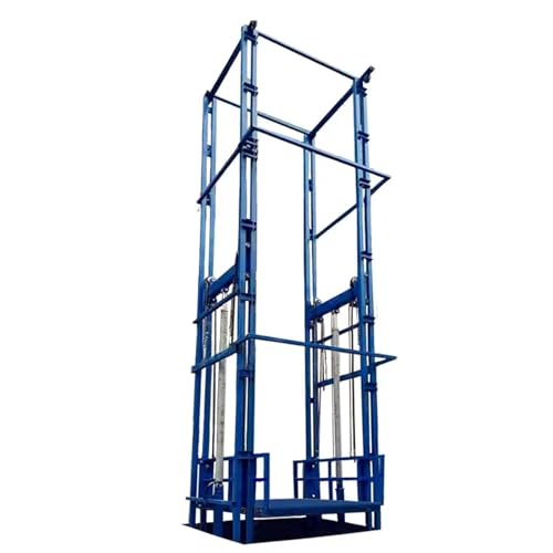 Customized Hydraulic Cargo Lift, 2200lbs 1 Ton Goods Lift for Warehouse, 2m x 2m Platform Material Lift, Heavy Duty Mezzanine Freight Lift Alternative for Industrial Factory (16FT Lifting Height)