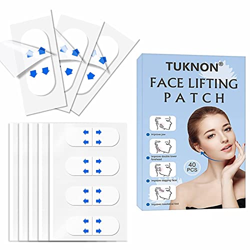 Face Lift Tape, Lift Sticker for Face, Instant Face Lifting Sticker, Invisible Waterproof Elasticity Wrinkle Lift Patches Makeup Face Lift Tools for Instant Face, Neck Lift Reduce Double Chin, 40 PCS