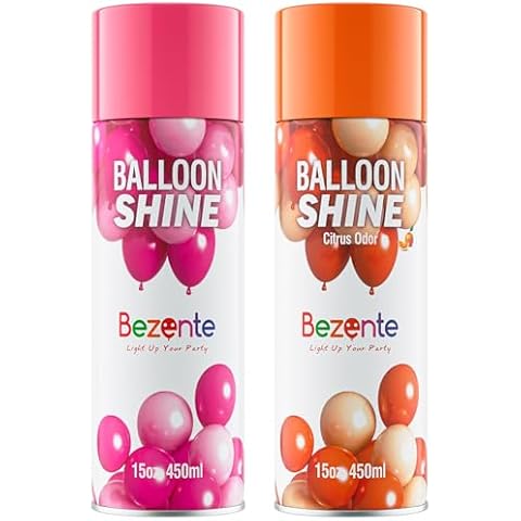 Bezente Balloon Shine Spray - 2 Pack High Shine Balloon Spray, Balloon Spray Shine, Waterproof,Long-Lasting Antioxidant, Odorless,Citrus Flavor, Instant Shiny Effect for Party Balloons Decorations Cover