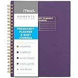 Mead Moments Pregnancy Planner and Baby Journal, 5-1/2' x 7-7/8', 160 Pages, Flexible Cover, Purple (XC0077F)