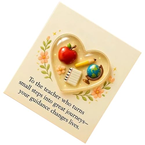 Teksome Regalo Conmemorativo Para Maestros - Detalles Navideños de Corazón - Detalle De Fin De Curso Con Tarjeta - Para Estudiantes Niñas Adolescentes Niños