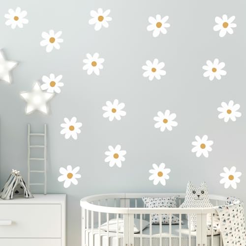 Vinilos Decorativos Pared Flores Margarita Blanca 18 uds miniatura 5