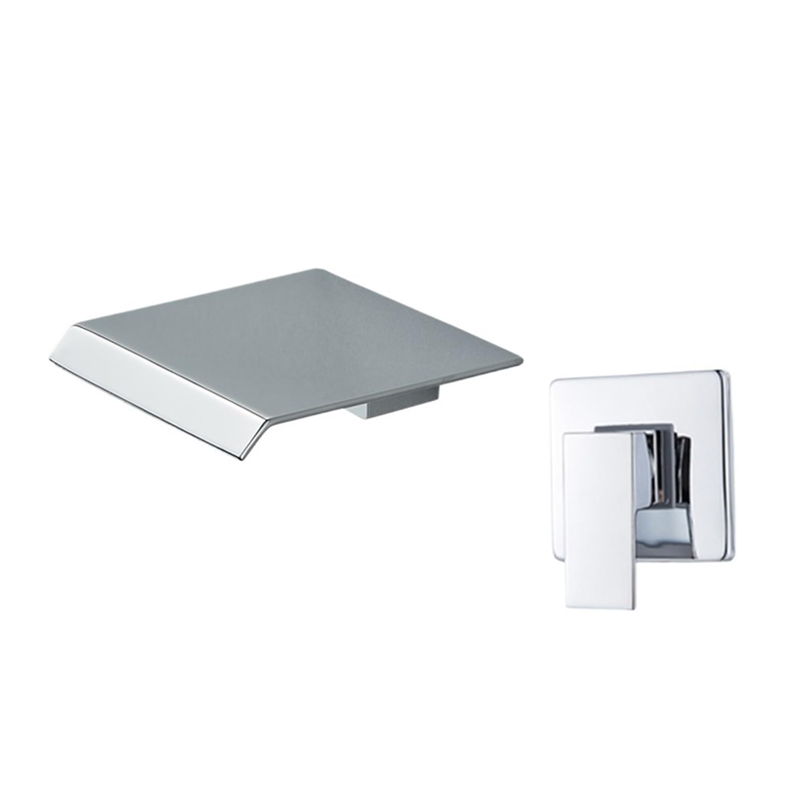 Robinet cascade mural chrome pour lavabo de salle de bains chic