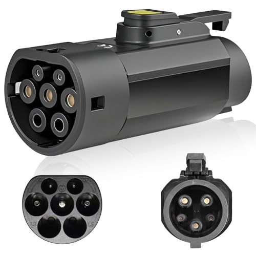 Adaptateur EV type 2 vers type 1 - 32 A - Câble de charge EV de qualité supérieure - Adaptateur de chargeur de voiture - Type 2 à type 1 EV + adaptateur pour câble de charge de véhicule électrique