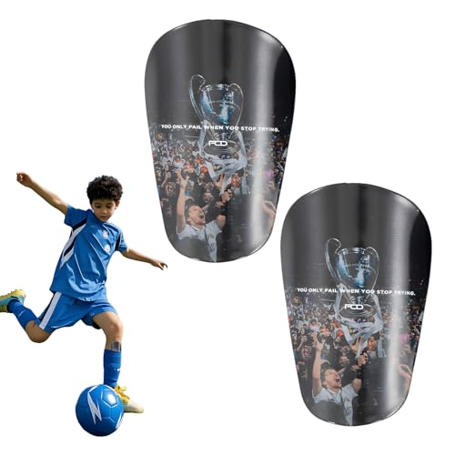 2 Stück Schienbeinschoner Fußball Herren Mini Klein Schienbeinschoner Kinder Fussball Klein Mit Einem Champion-Muster Personalisiertes Geschenk Für Kinder Und Männer, 10 X 6 Zentimeter