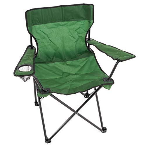 Nexos-2er-Set-Angelstuhl-Angelhocker-Faltstuhl-Campingstuhl-Klappstuhl-mit-Armlehne-Getraenkehalter-gruen-85x-52x50-cm-bis-120-kg-incl-Transporttasche