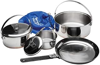 Texsport 6 piece Stainless Steel Copper Bottom Outdoor Camping Cookware Cook Set