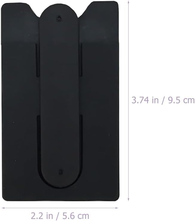 Sosoport Adhesive Phone Holder for Desk Mobile Phone Back Cards Holder Credit Cards Container Black