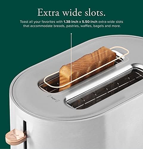 Café Express Finish 2-Slice Toaster | Extra-Wide Slots, Extra Lift for Waffles, Pastries, Texas Toast & More | 4 Pre-Set Functions, 8 Shade Options | Countertop Kitchen Essentials | Matte White 2-Slice Matte White
