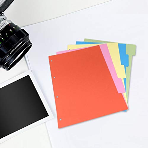 NUOBESTY 6 divisórias de índice de fichário, divisórias de fichário A4 para pastas, cadernos de anot