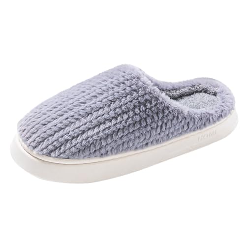 SHOBDW Zapatillas de Casa Mujer y Hombres Pantuflas de Peluche Cmodas y Suaves Calientes Invierno Zapatos Suela Antideslizantes Duraderas Silenciosas Slippers Interior Hogar