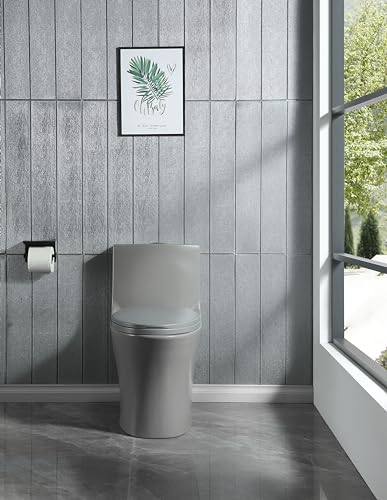 SHARK SHIP Prevent Leaks with Durable Toilet Tank Cover, Sealed Design, Easy-Press Buttons, Ceramic Construction, Light Gray