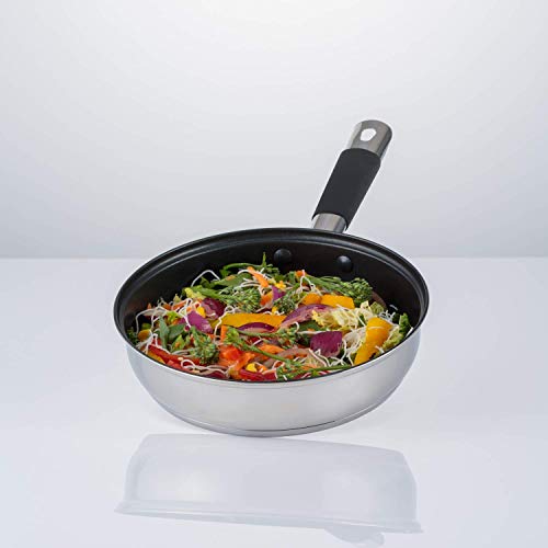 Viners Everyday Frypan, Non-Stick Stainless Steel Frying Pan with a 5 Year Guarantee, 22cm, Silver - Image 3