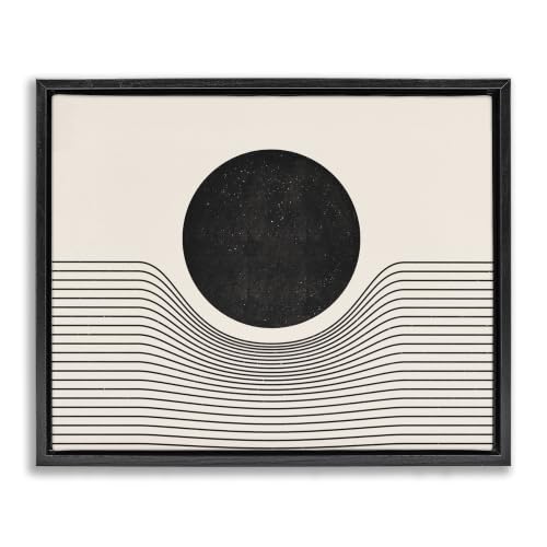 Contemporary Abstract Circle Stripes, 17 x 21 Inch Canvas in Floater Frame