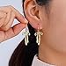 Bow earrings for women - Gold bow earrings for women - Christmas Earrings - Trendy Elegant Bowtie Drop Dangle Hoop Stud Lightweight Hypoallergenic Christmas Jewellery Gift for Party Wedding Holiday (B:14k Gold Bow Earring)