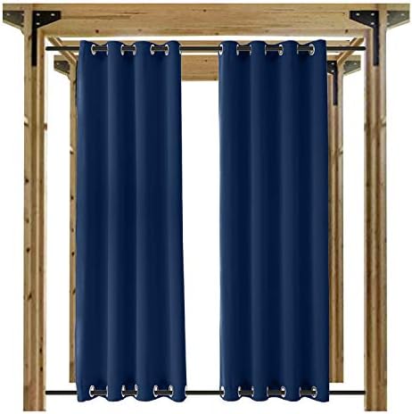 Miniatura 2 de Panel de decoración de exteriores repelente al agua con ojales en la parte superior e inferior, paneles de cortinas para patio, porche delantero,