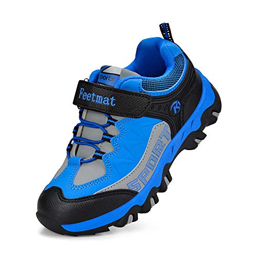 Feetmat etmat Boys Shoes Outdoor Waterproof Hiking Shoes Kids Sneakers Blue