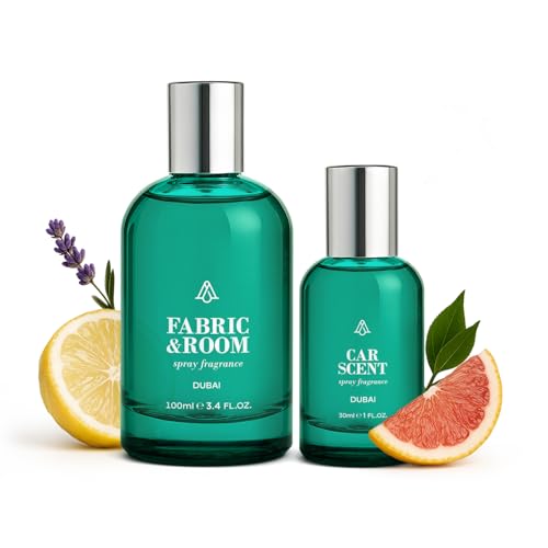 AromaPlan Natural luxurious Room Spray & Car Fragrance Kit, Dubai- Concentrated, Non-Toxic, Odor Eliminator & Long Lasting- Room Spray Air Freshener- Home, Car- 5 Star Hotel (100&30 ml)