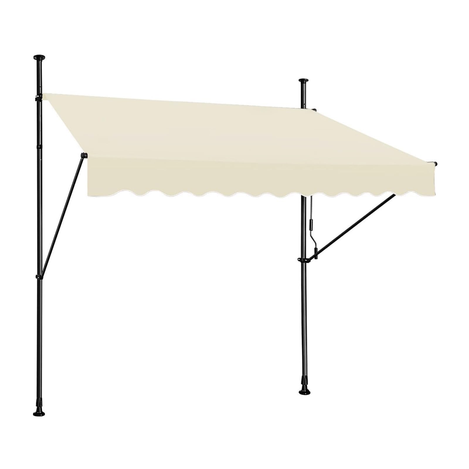 Store banne rétractable manuel 3m beige pare-soleil extérieur sans vis fenêtres