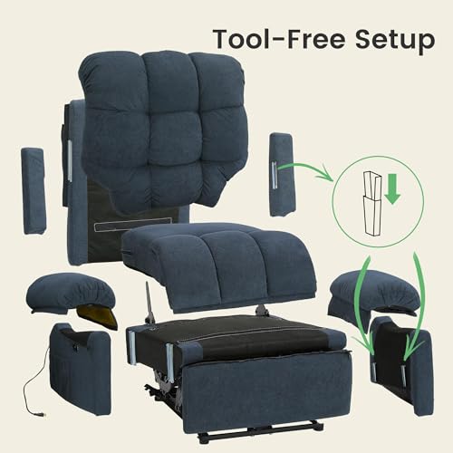 Sillón reclinable eléctrico con masaje y calor miniatura 3
