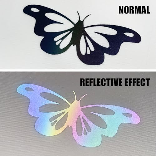 Image of Rainow Reflective Heat Transfer Vinyl 12 inch x 8 ft HTV for Shirts, HTV for All Cutter Machine - Easy to Cut & Weed for Heat Vinyl Design (Rainow Reflective)