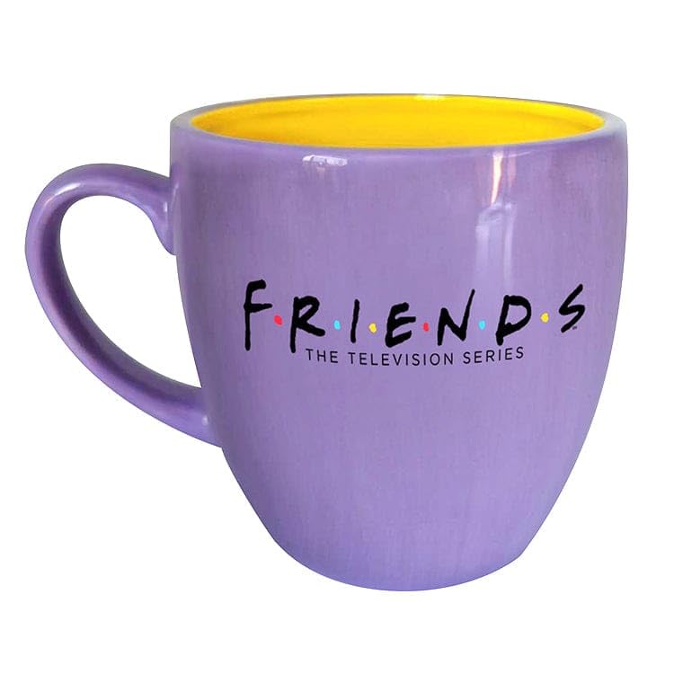 Taza cerámica multicolor con marco amarillo Friends 22 oz miniatura 3