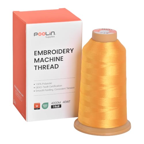 Image of Richword Selected Yellow Embroidery Thread 4000M(4374Y) 40WT Polyester Thread 100 Colors Selected for Commercial Multi Needles and Single Needle Embroidery Machine 0715 | Smooth Feeding with Stable Tension for Clean, Consistent Stitching on Home and Commercial Embroidery Machines