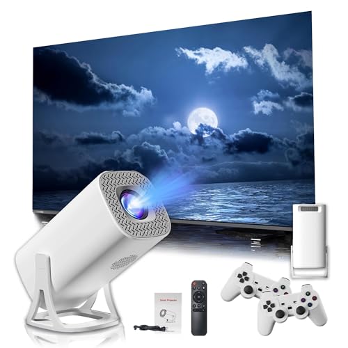 S40 Mini Game Projector, 120 Pulgadas Retro Game Console Projector, Portable Video Project Built-in 22000+ Juegos, 4K Smart Automatic Cailbration Movie Projector para iPhone,64g con Controlador