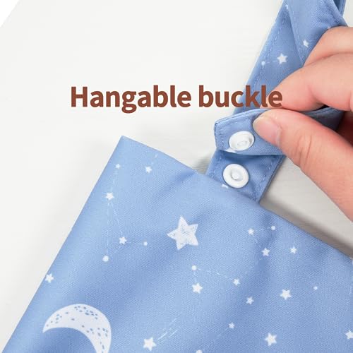 Image of HappyFlute 9 Sets Newborn Baby Cloth Pocket Diapers Adjustable Reusable for Baby Boys and Girls(6-33 pounds,0-3 Years),One Wet Bag+4Diapers and 4Inserts (AD09)