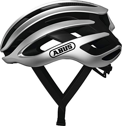 ABUS AirBreaker Casco da ciclismo - Casco da bici di fascia alta per ciclismo professionistico - Unisex, per uomo e donna - Argento, Taglia L