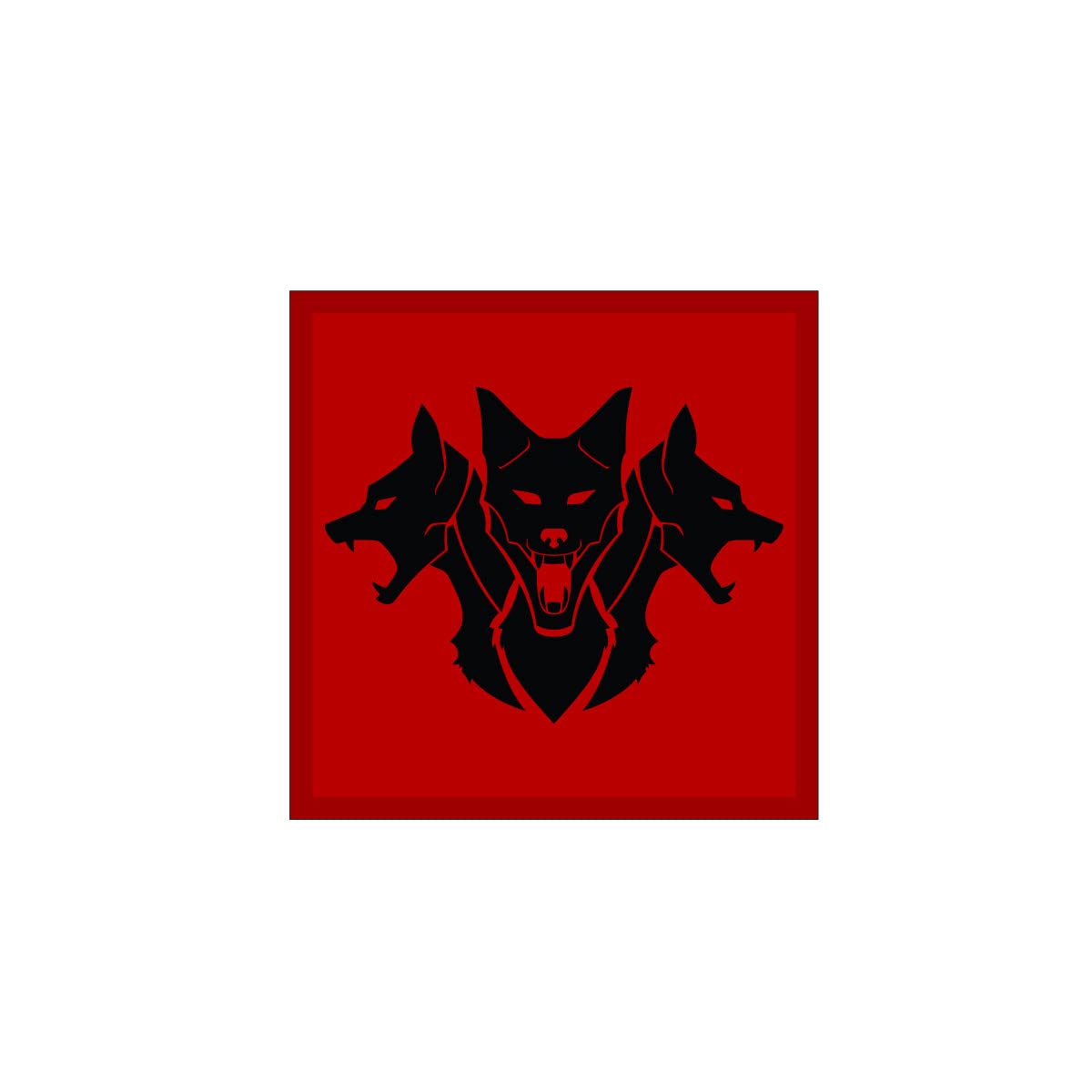 CERBERUS Strength Patches - Embroidered Hook & Loop Patches (Dogs Head Logo (Red))