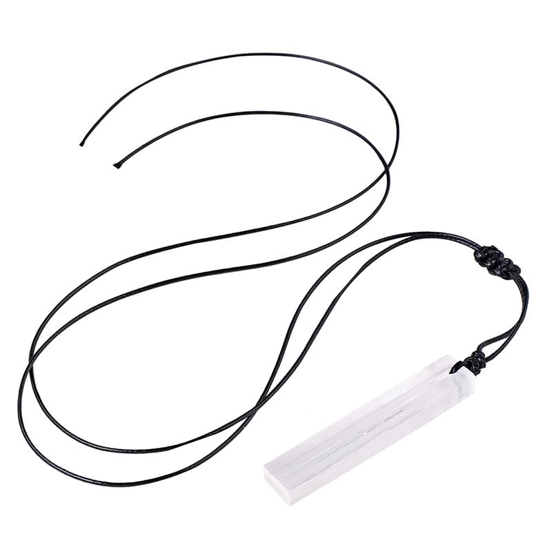 Selenite Stick Pendant Necklace Raw Selenite Crystal Pendant Necklace Chakra Healing Crystals and Stones Selenite Wand Necklace