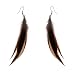 Lureme Bohemian Style Brown Feathers Dangle Earrings for Women and Girls (02004756)